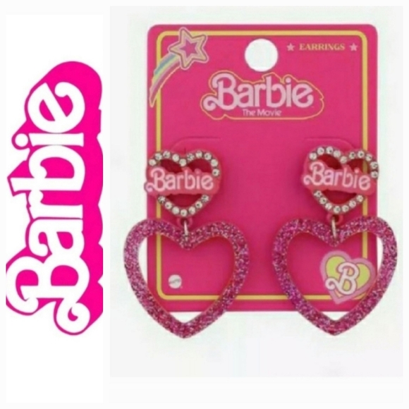 Barbie Jewelry - Barbie Bling Glitter Heart Earrings